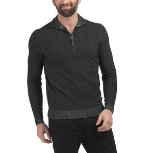 BOGNER Black Virgin Wool Blend Lias Half Zip Sweater